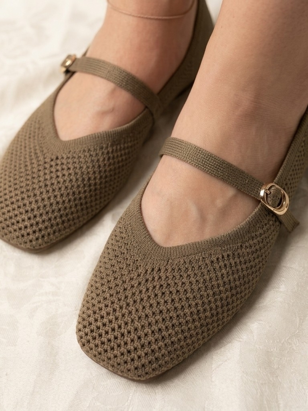 Italian Shoemaker Woven Knit Mary Jane Flats (Vivaia Style) - Size 9 New